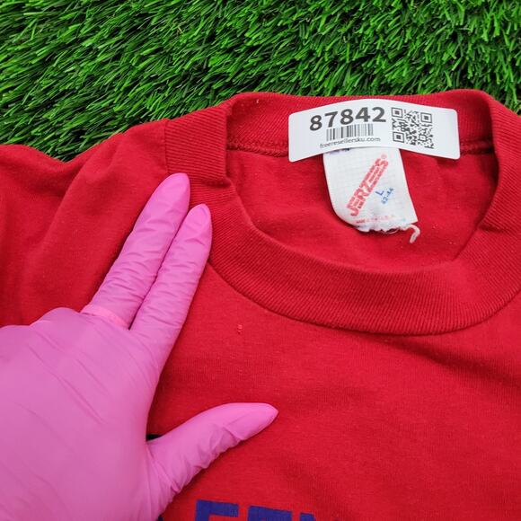 Vintage 80s Keen Vette Z06 Shirt M/L 20x27 Red Car Enthusiast - Picture 4 of 14